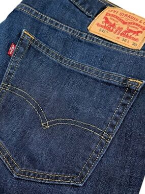 Levis 541 Blue Jeans Mens 36x30 Athletic Taper Stretch Denim 5 Pocket Dark Wash